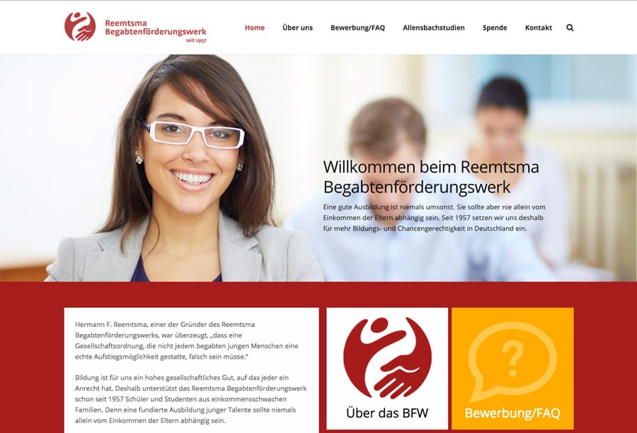 Neue Website für das Reemtsma Begabtenförderungswerk