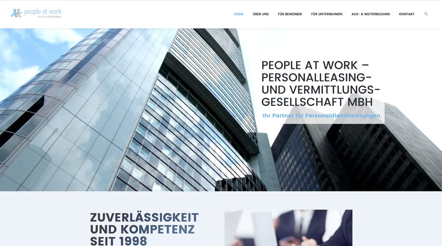Überarbeitung des Webauftritts für people at work