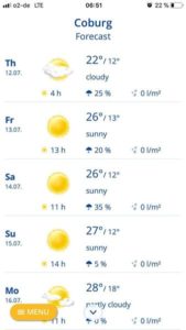 Samba-Festival Coburg Wetter